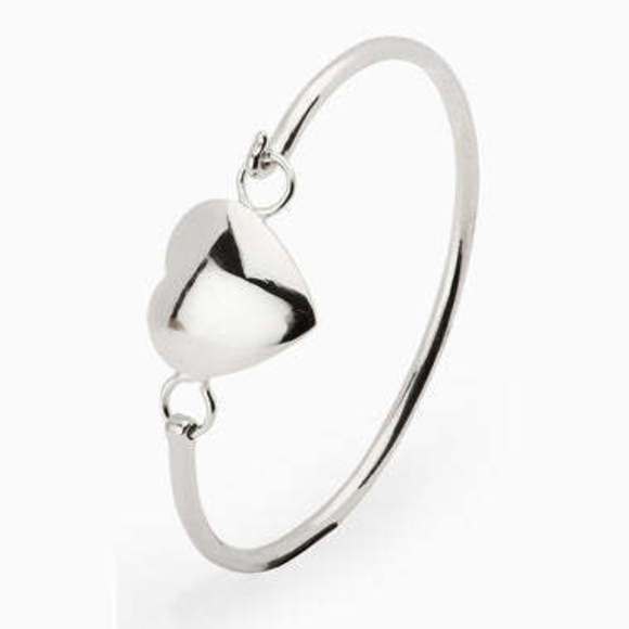 925 Sterling Silver Baby Heart Bracelet Bangle by Krysaliis Gift Boxed